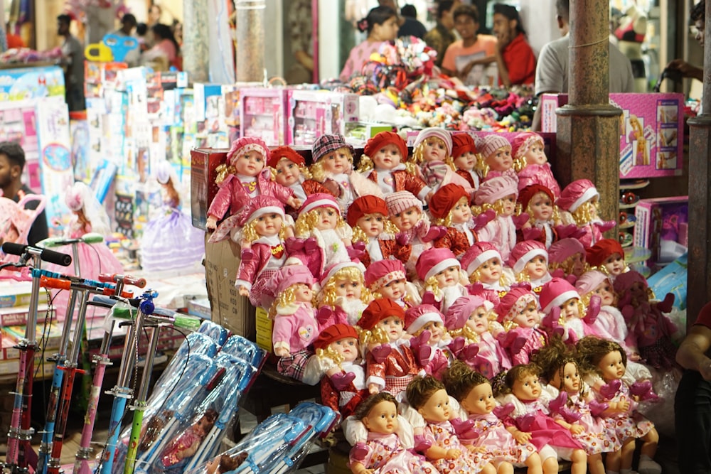 assorted doll display