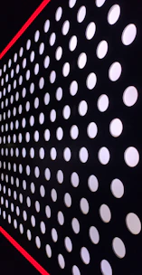 Close-up of a high-contrast grid card with thick black borders and glitchy hover effect.