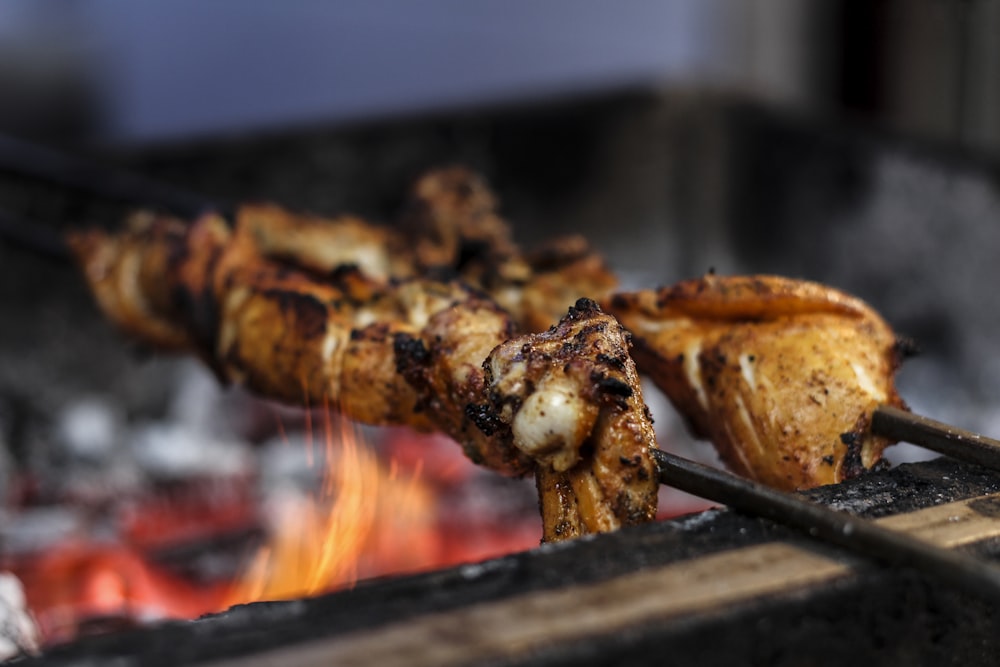 grilled meat on focus photography
