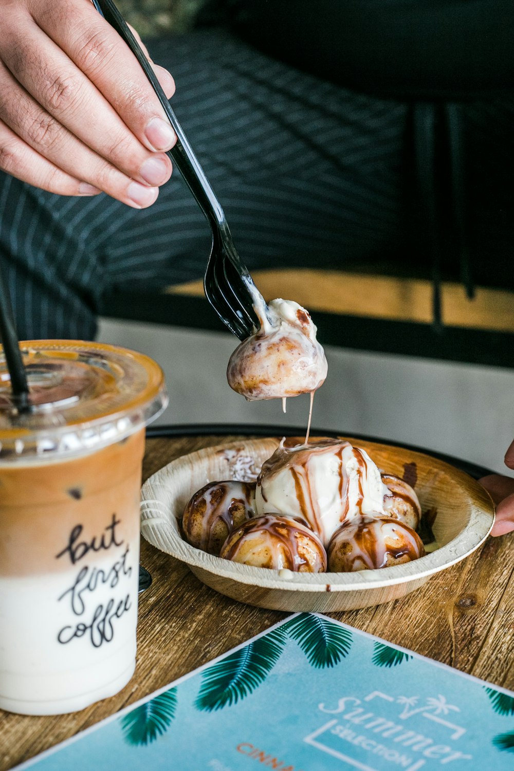 pastry beside coffee cup