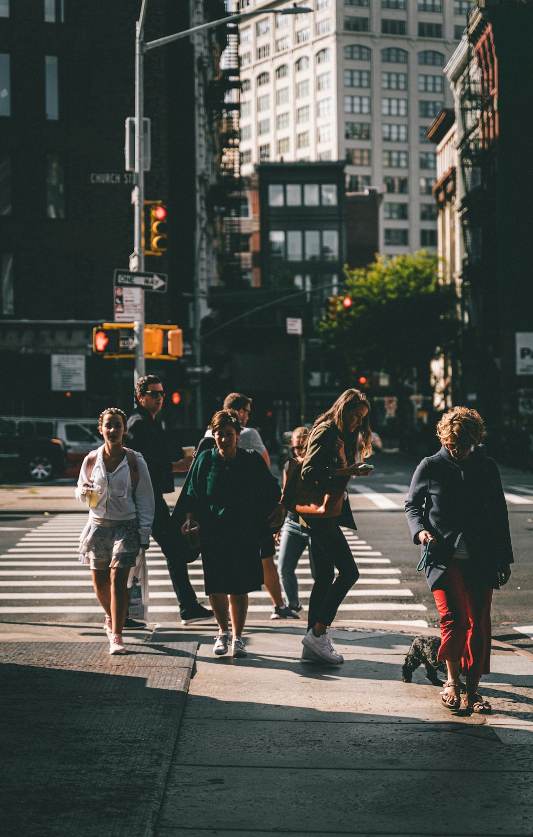 people crossing on pedestrian lane during daytime