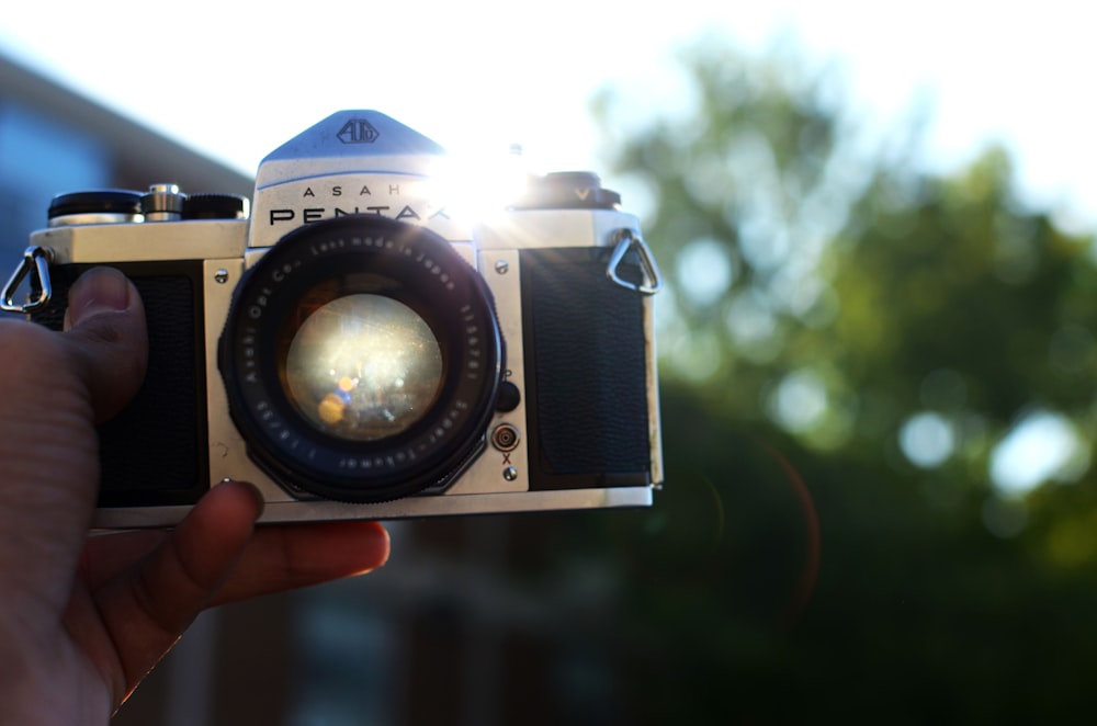 gray and black film camera