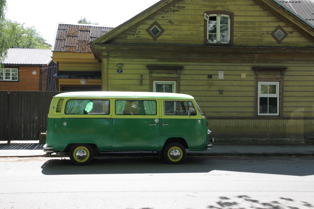 green and yellow van