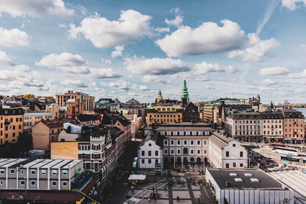 aerial photography of buildings