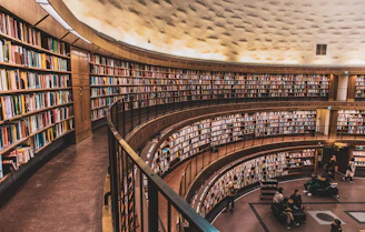 books inside library