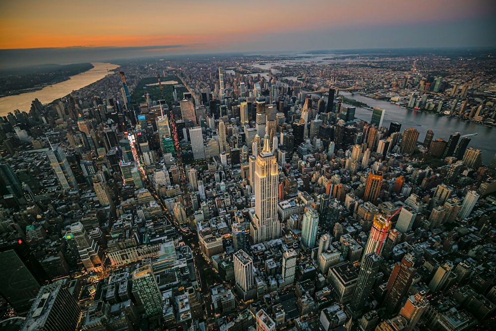 aerial photo of city