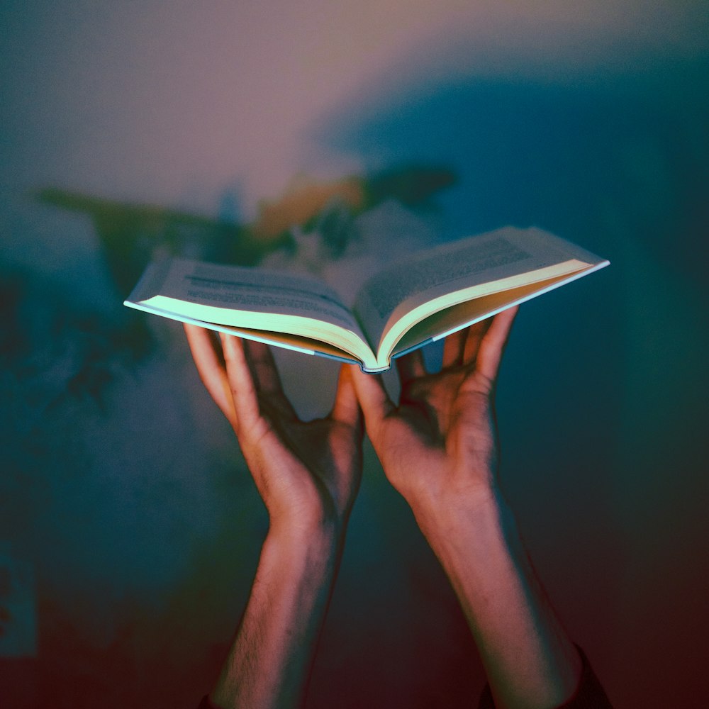 person holding opened book