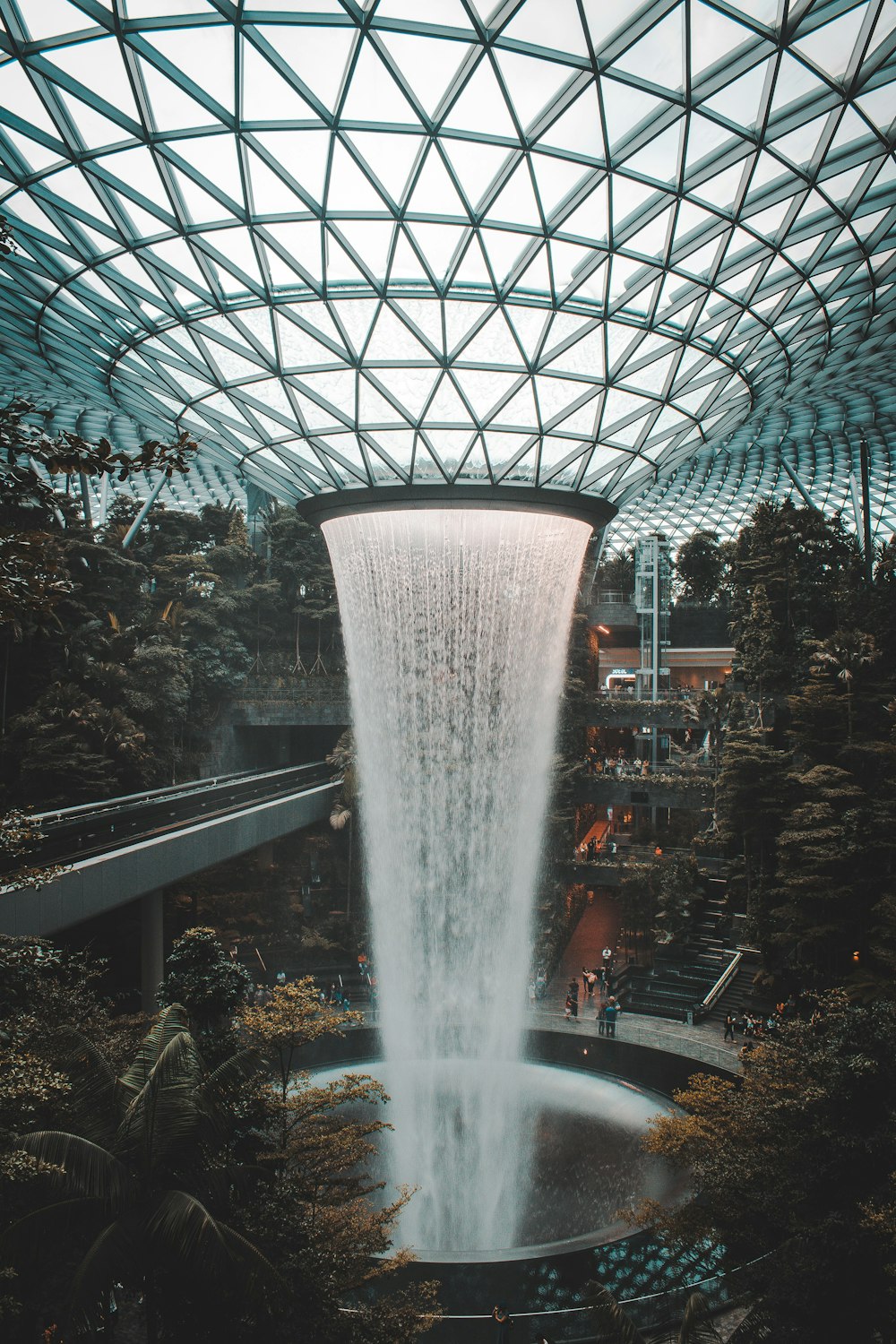 flowing waterfalls during daytime