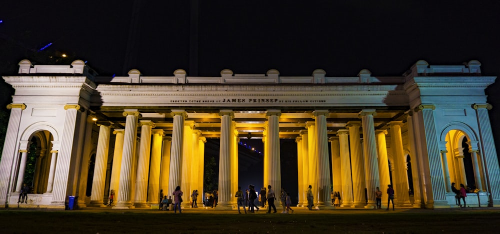 white concrete building with column