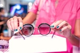 black framed sunglasses close-up photography