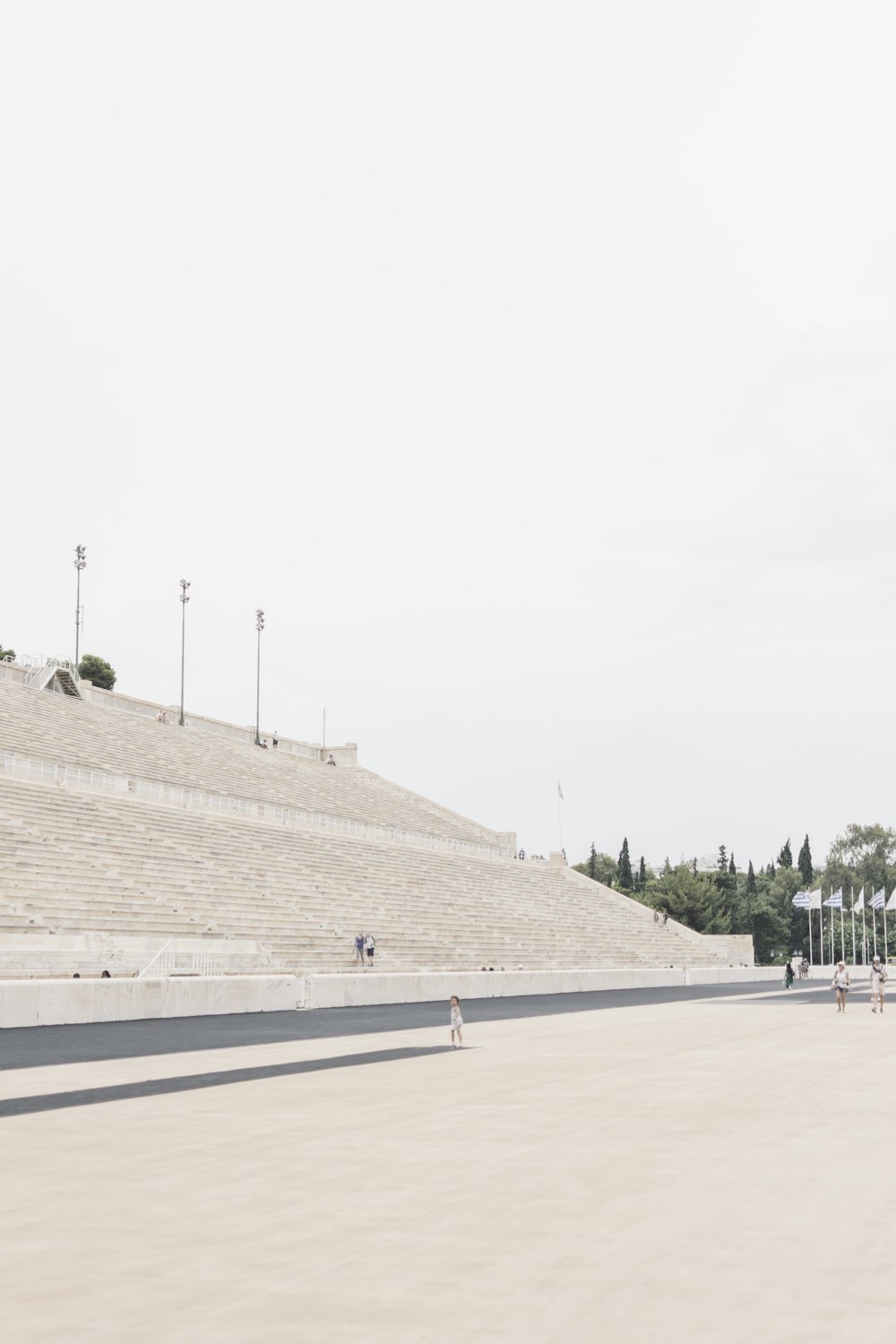 person standing in front of stadium