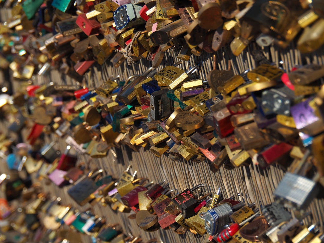 assorted-colored padlocks