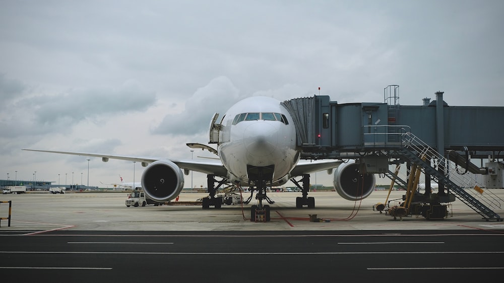 white airplane