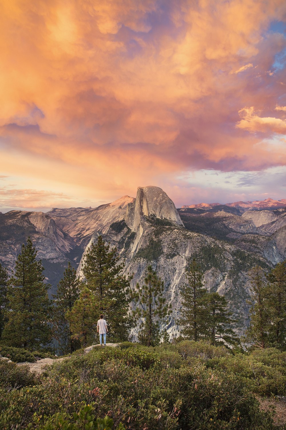 landscape photography of gray and green mountain