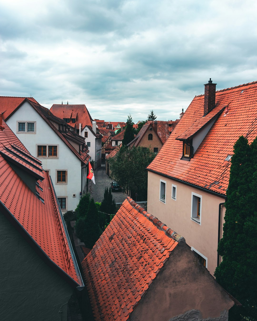 architectural photography of orange and brown house