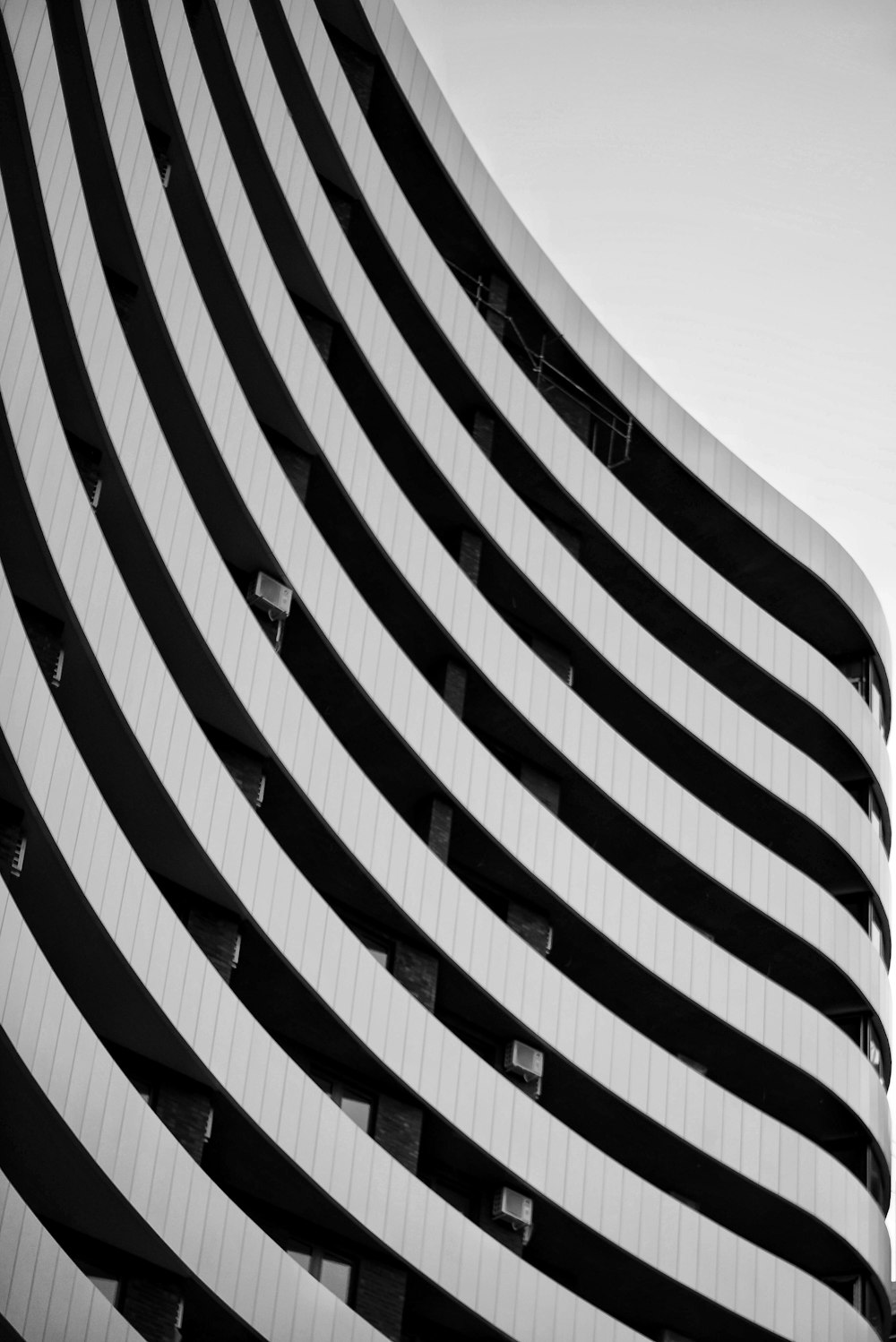 black and white building