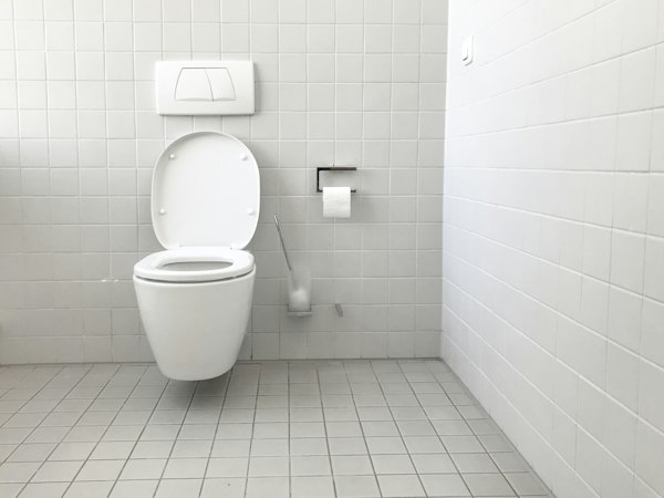 New white toilet with concealed cistern