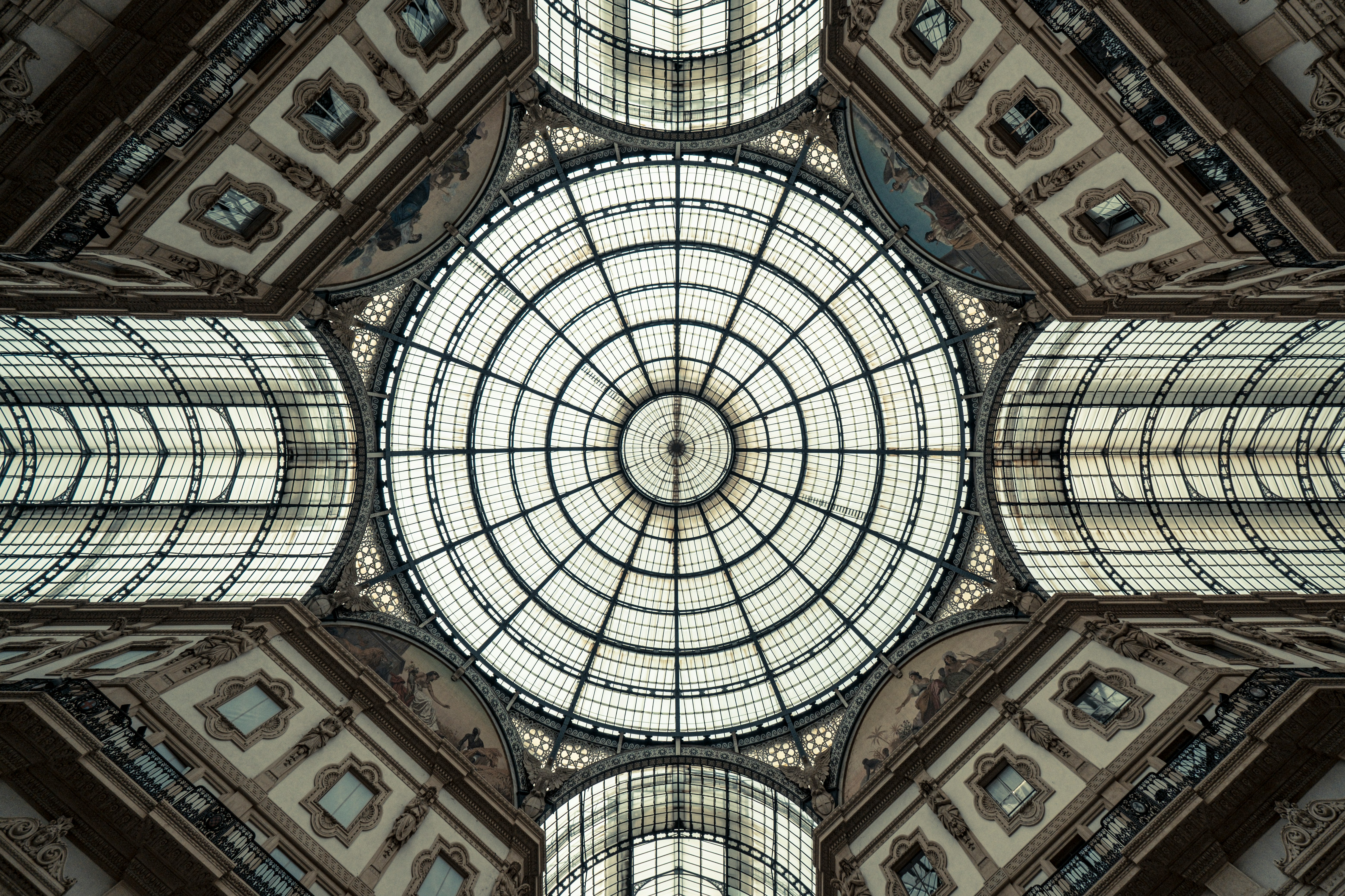 low-angle photography of dome building interior