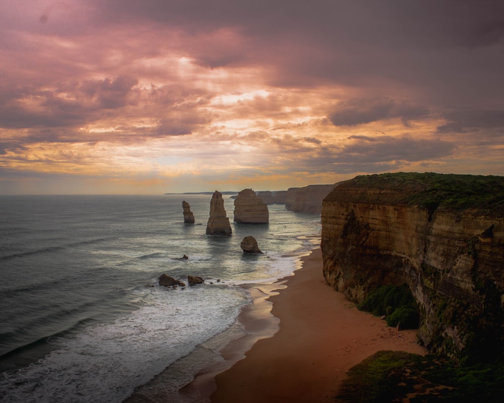 aerial-photography of rock formation