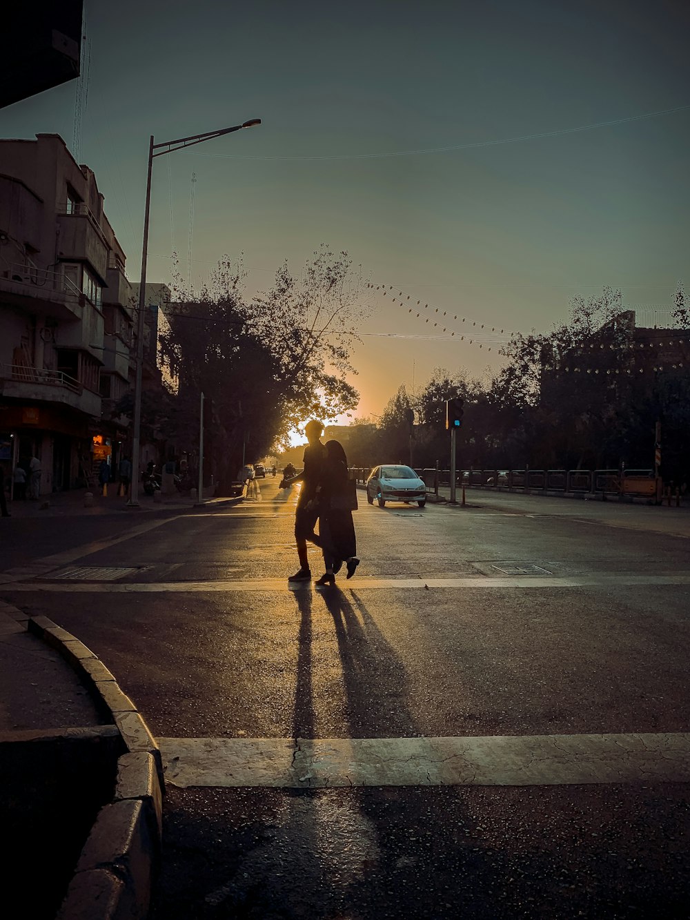 people crossing road