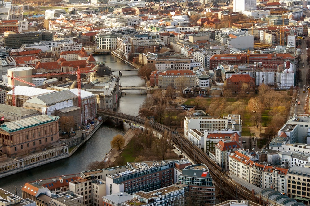 aerial view of river