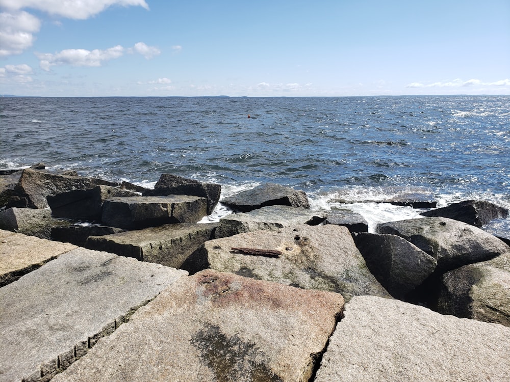 broken pavement by the sea