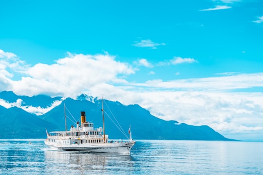 white yacht in Montreux Switzerland