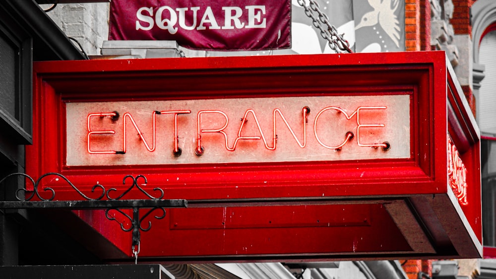 red entrance LED light sign