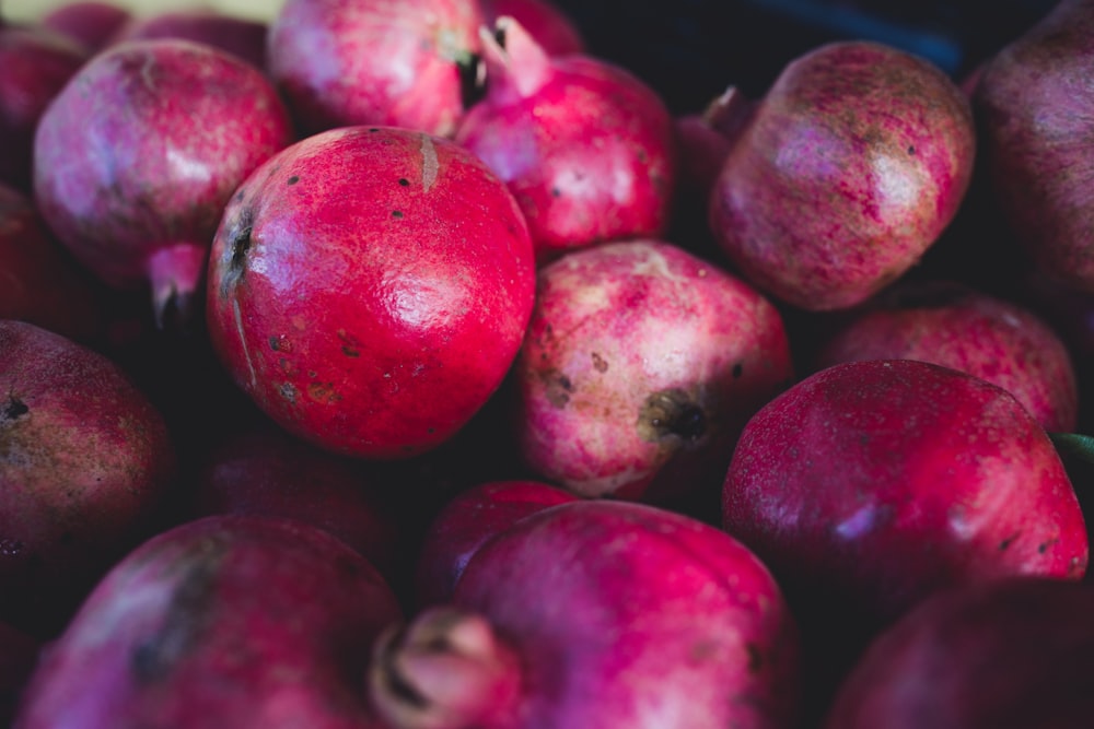 selective focus photo of pomegranate fruits