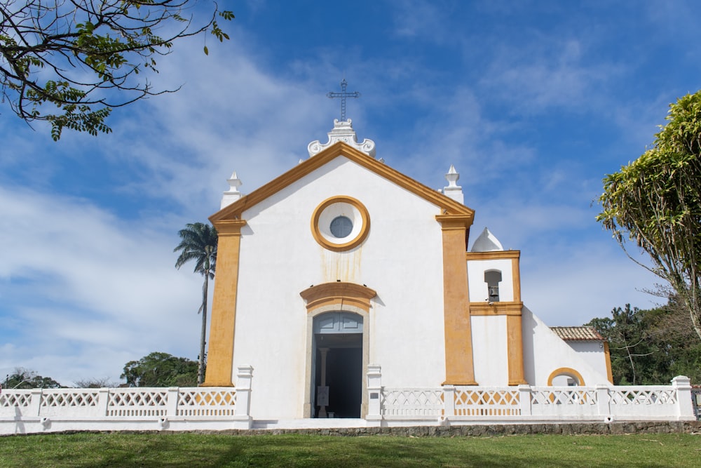 white and brown church during day