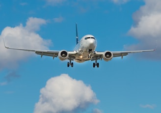 white airplane on mid air