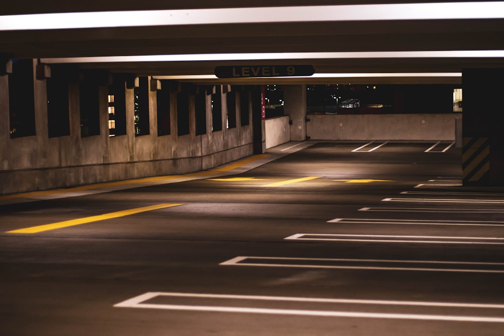 gray concrete parking area