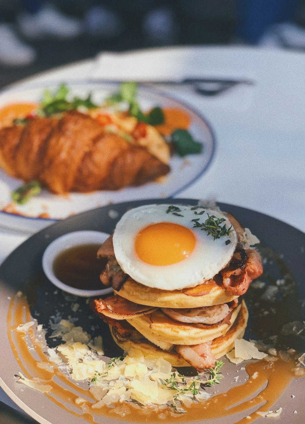 pancakes and sunny sideup