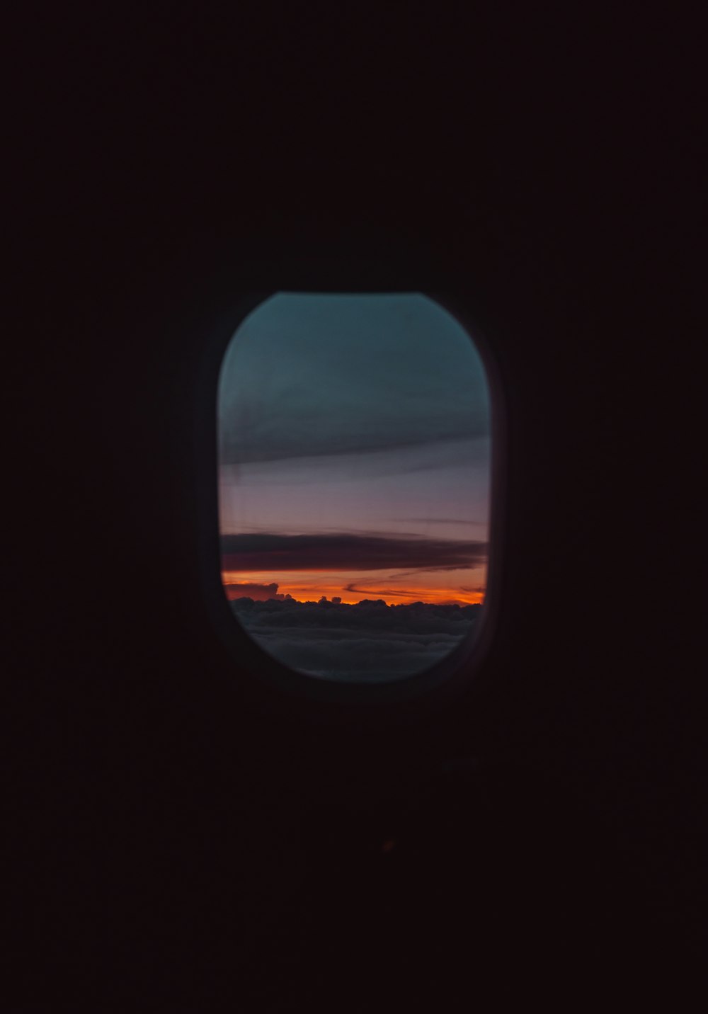 silhouette of airplane window