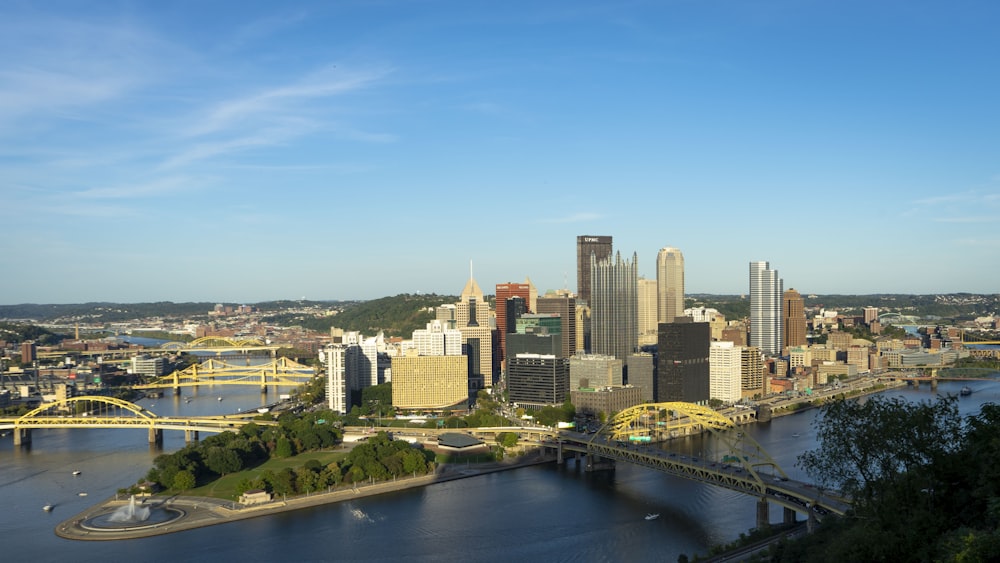 city with high-rise building viewing blue sea under blue and white skies during daytime