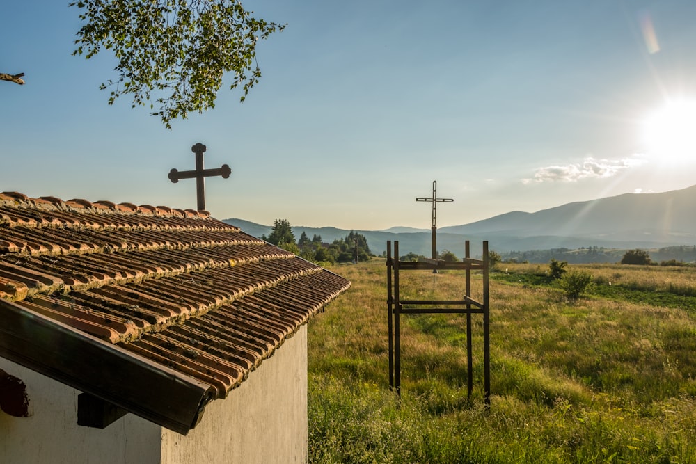 brown and white church