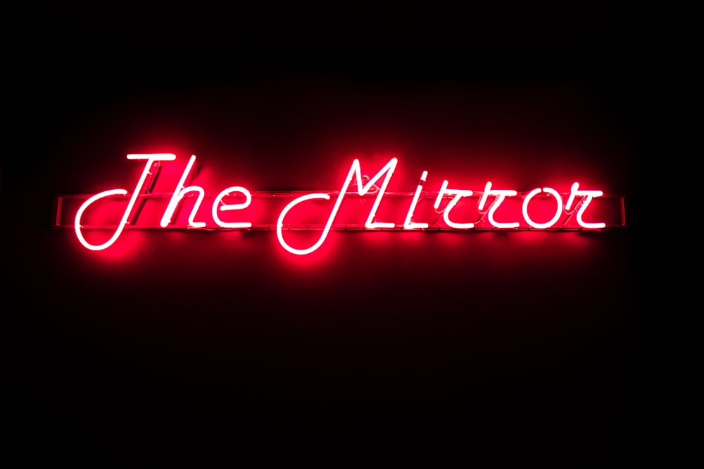 The Mirror neon light signage