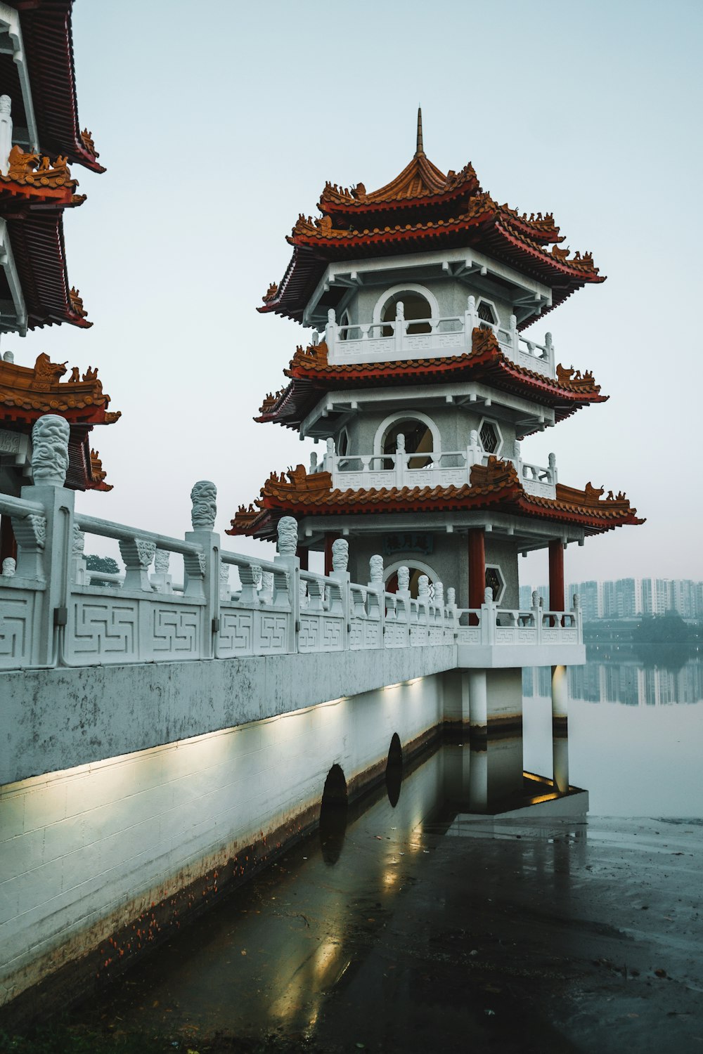 red and white temple