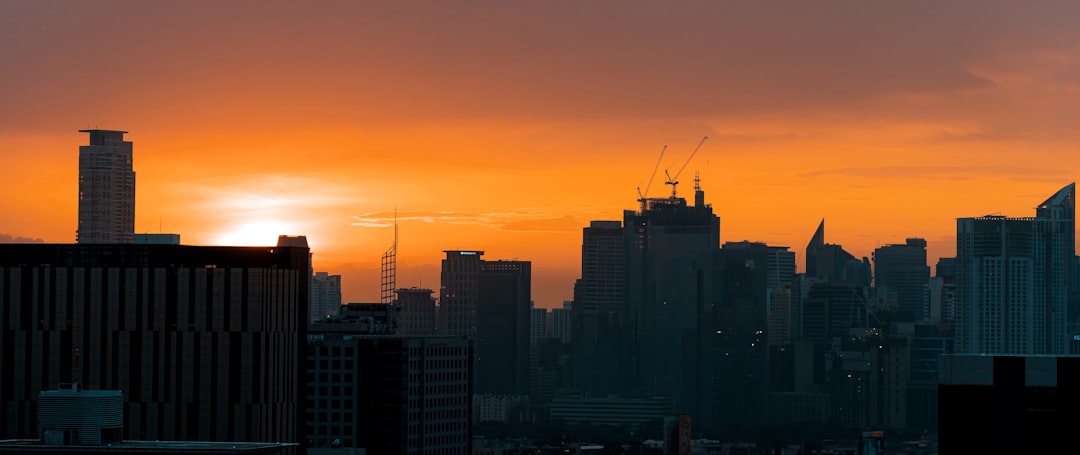 aerial photo of city, A kind of golden hour one remembers for a life time... Everything was touched with magic.