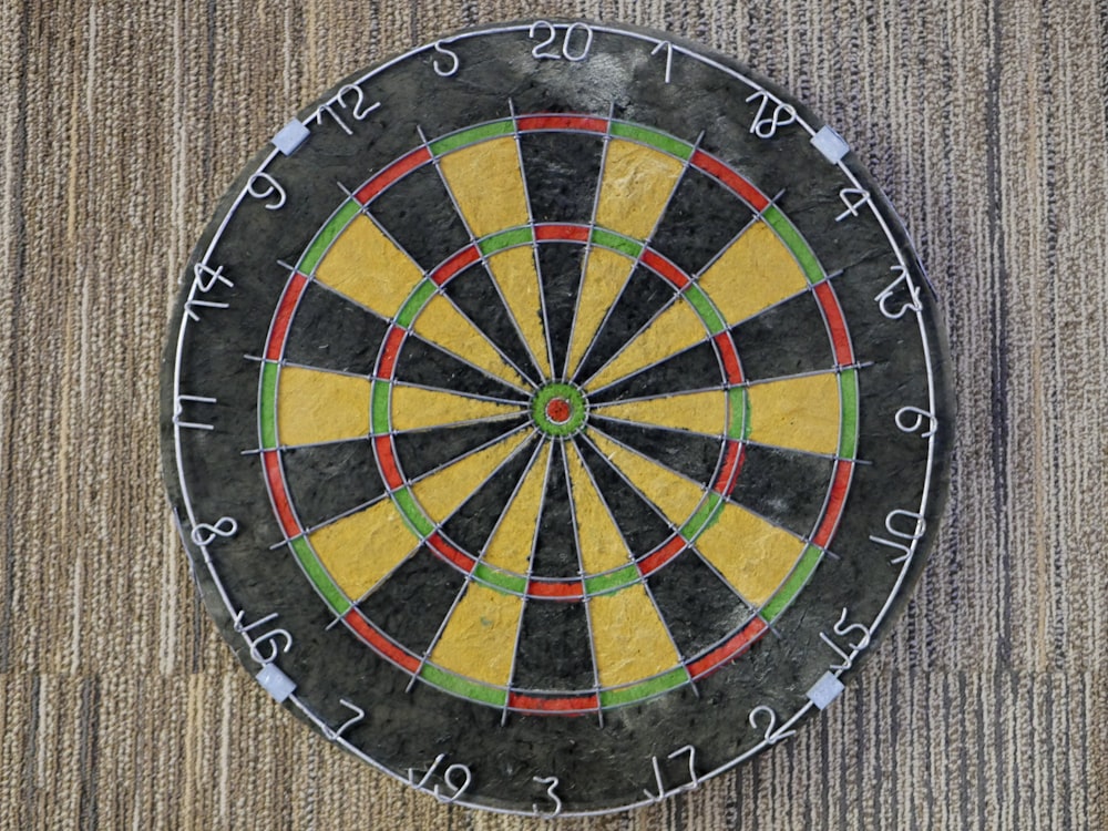 dart board hanging on wall