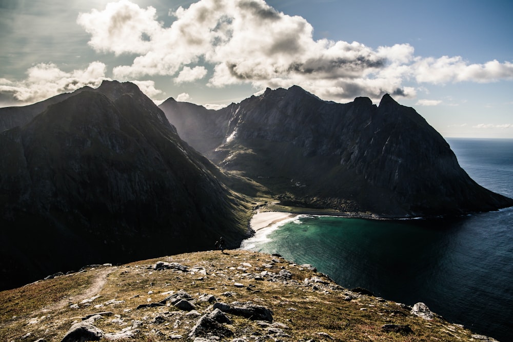 body of water and mountain