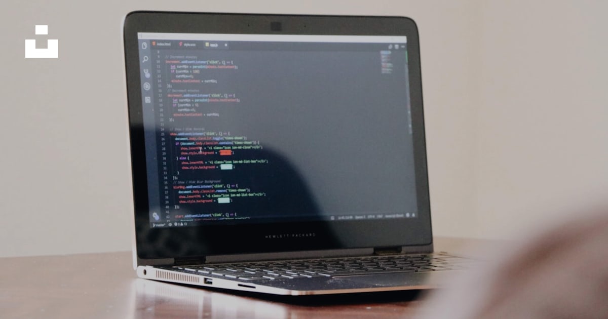 Turned-on laptop with computer programming codes display photo – Free ...