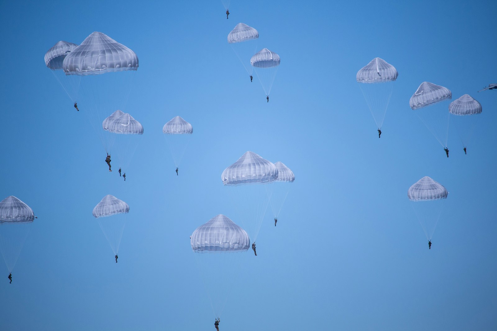Canon EOS 70D + Canon EF-S 55-250mm F4-5.6 IS STM sample photo. White parachutes during daytime photography