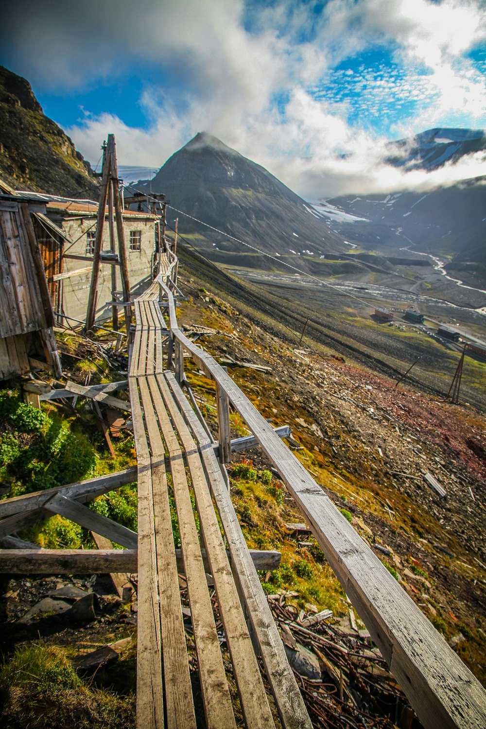 brown wooden pathway