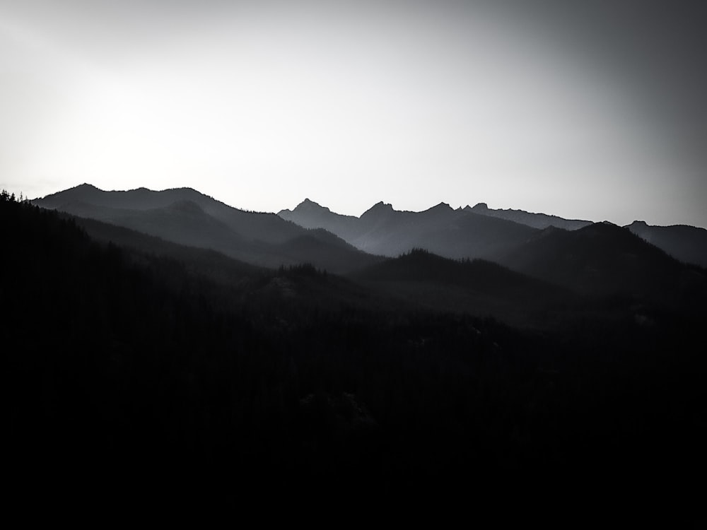 silhouette photography of mountain