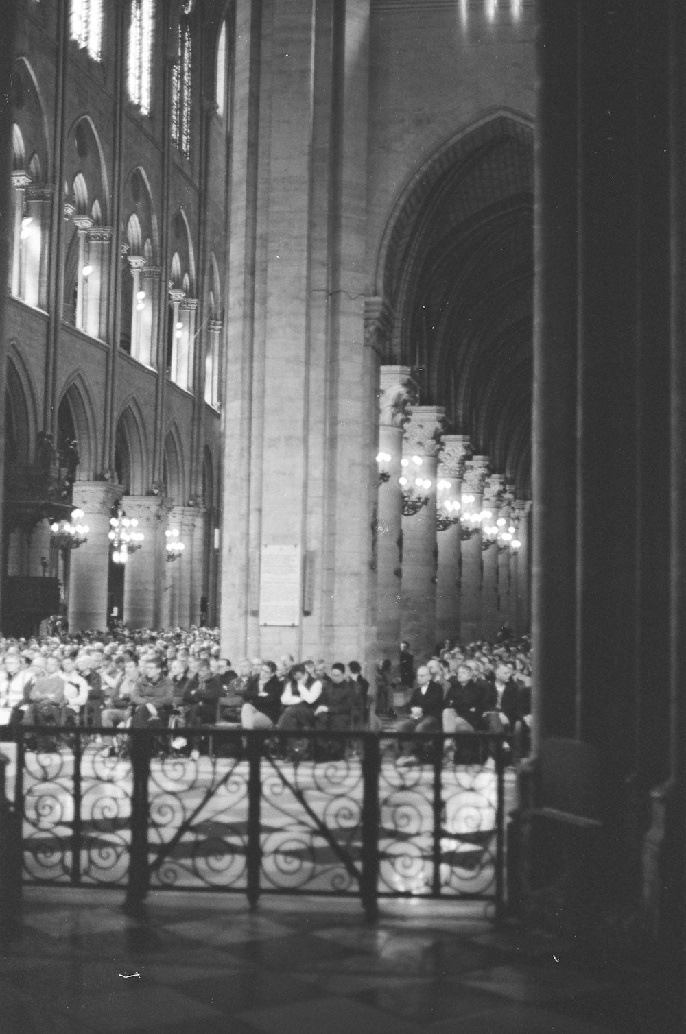 a large group of people in a large building