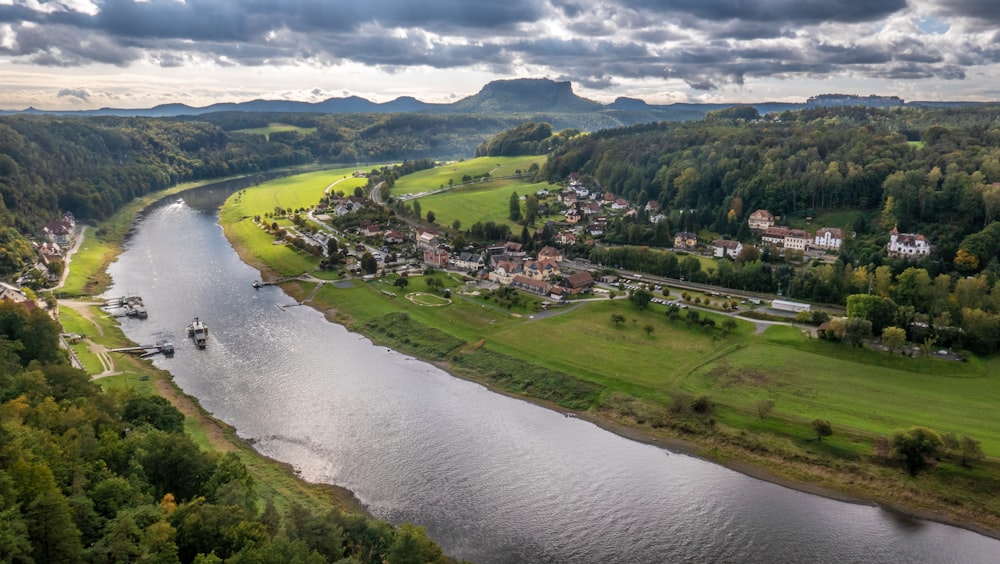 aerial view of rive