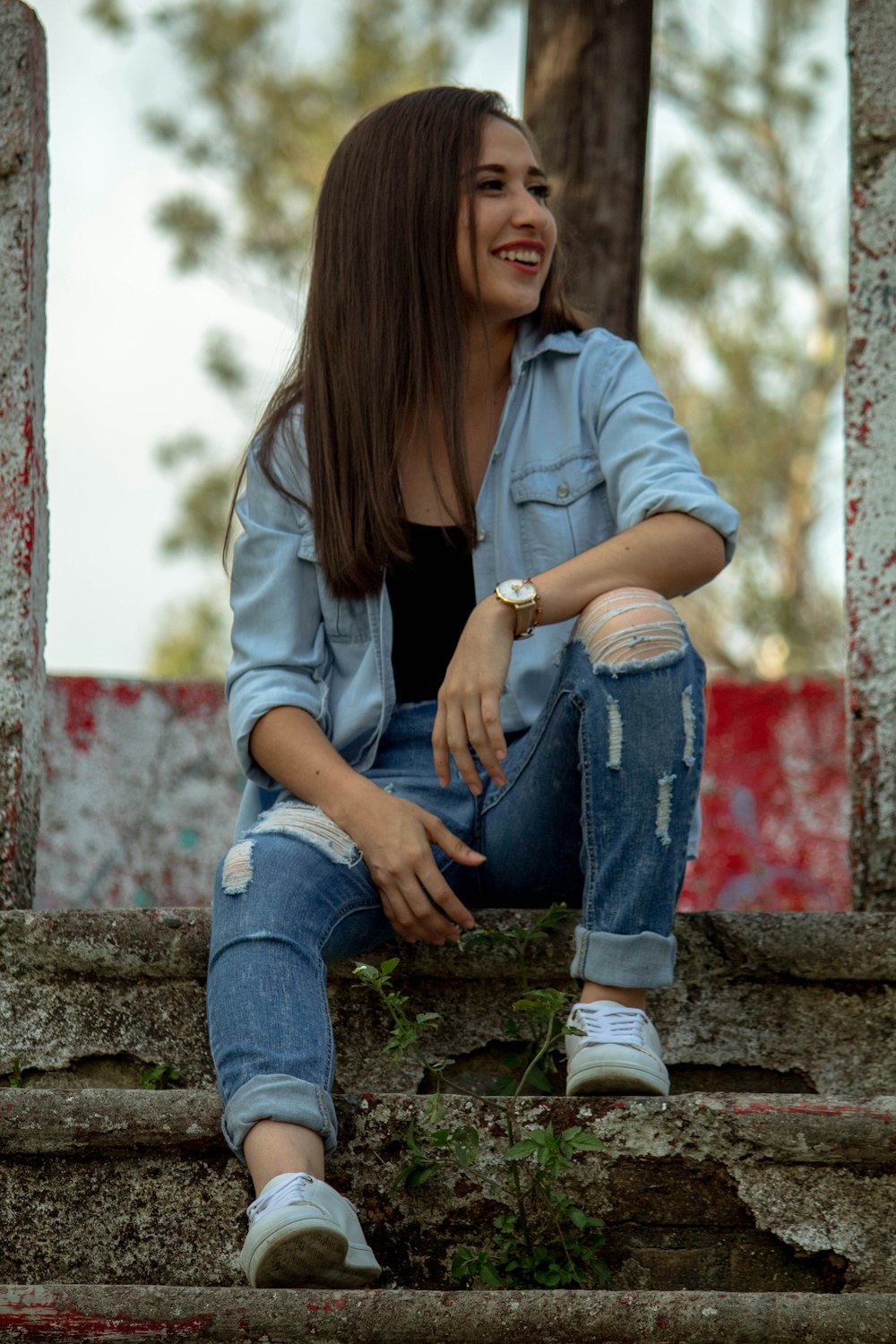 shallow focus photo of blue denim jacket