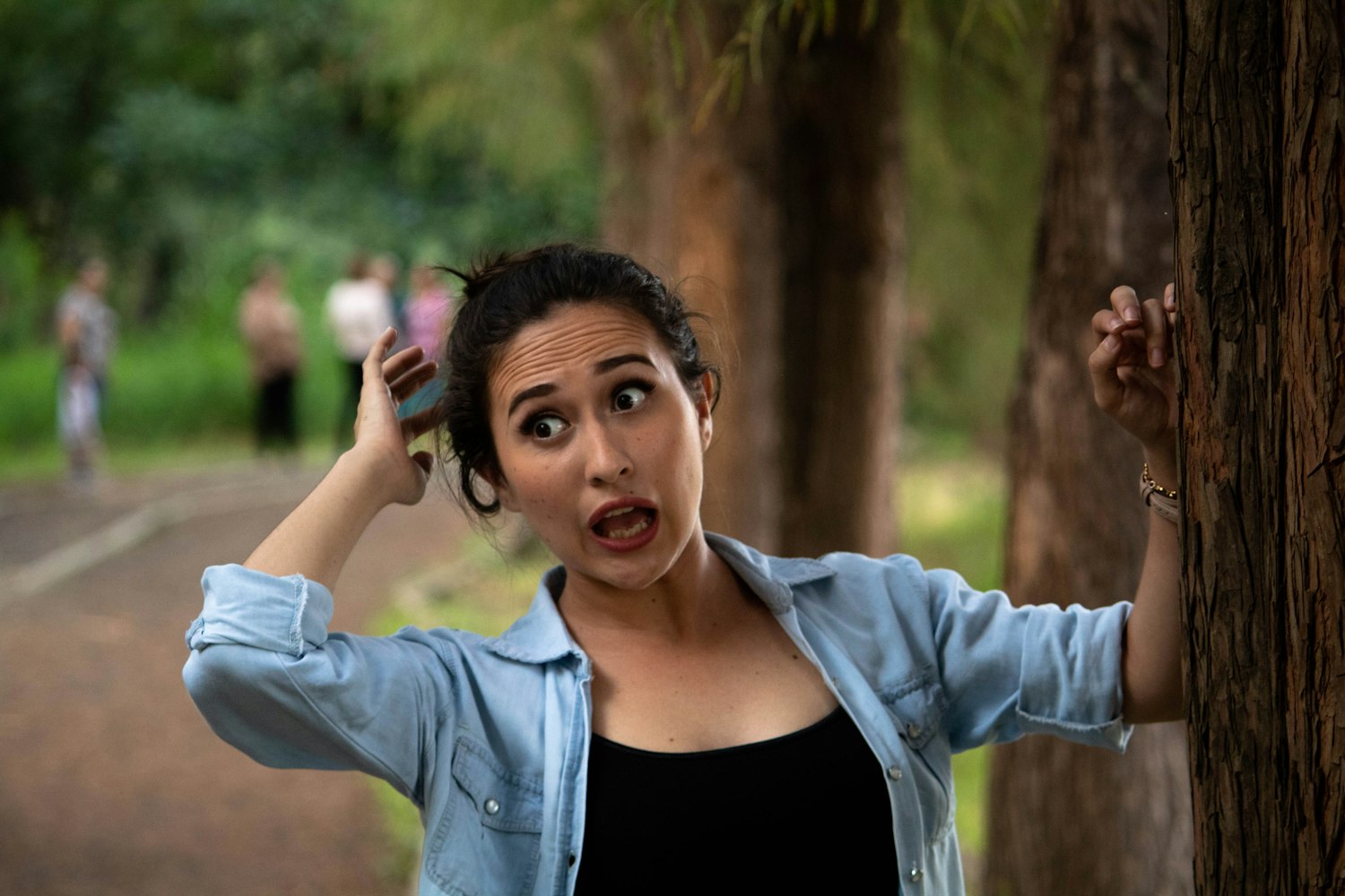 woman catching herself from fall practice safety