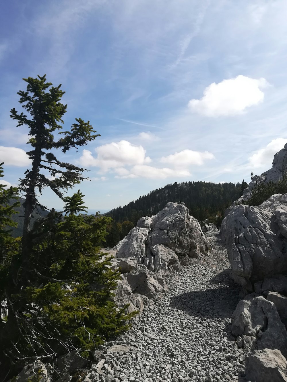 gray rocks under blue sky